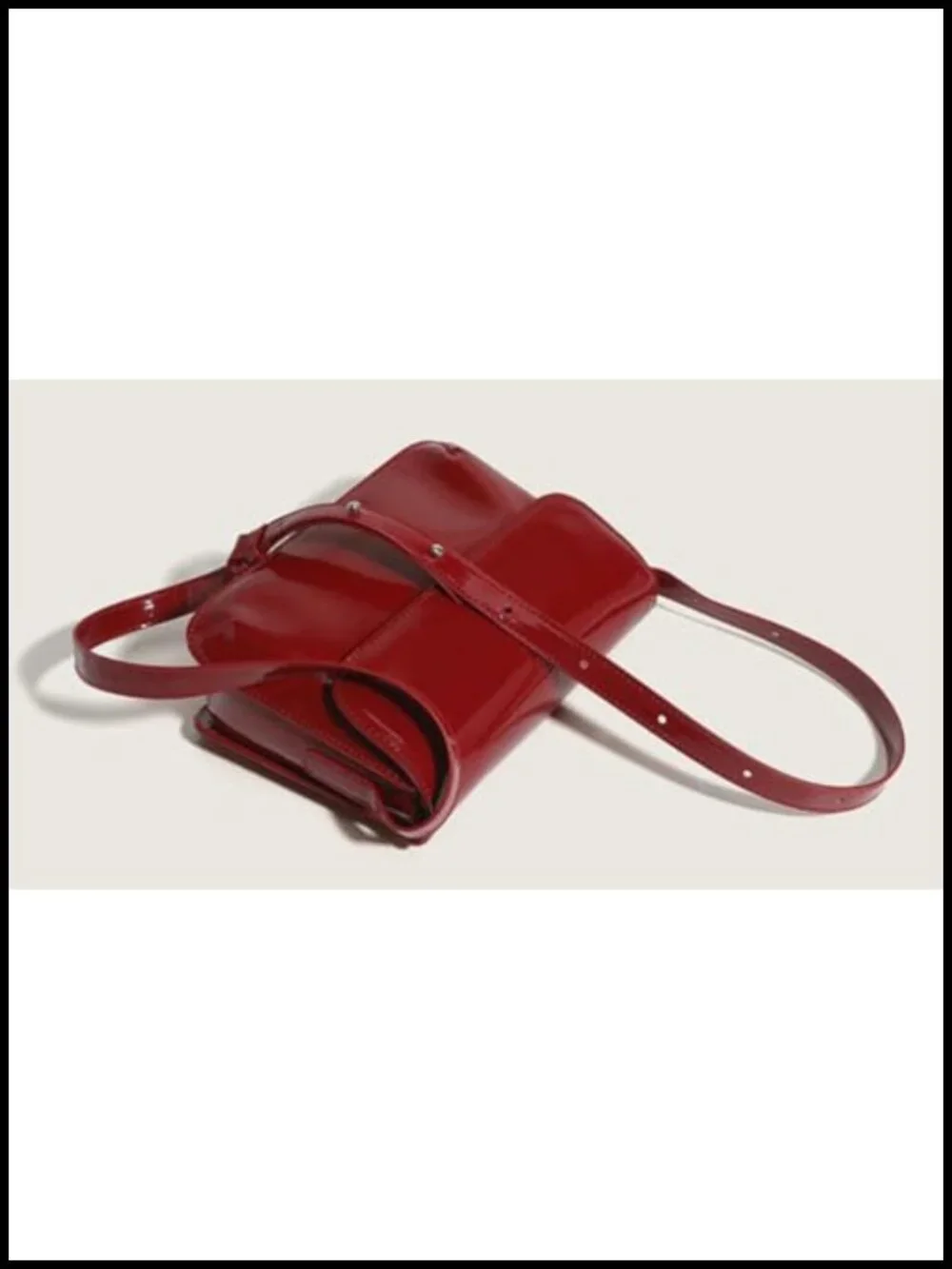 Patent Leather Handbag Shiny Top-handle Purse Mini Shoulder Bag Elegant Evening